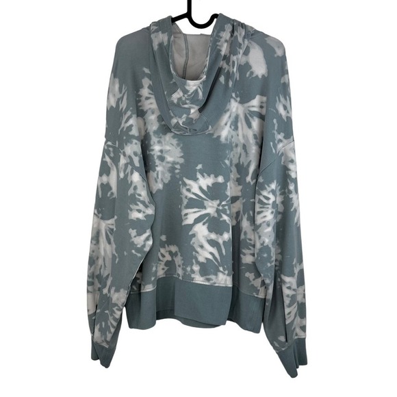 Athleta Balance Printed Tie Dye Pullover Hoodie in Willow Minimalist Grey Medium - Picture 4 of 8